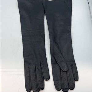 Vintage evening gloves/opera black leather made in Italy S7 Caprettolavabile